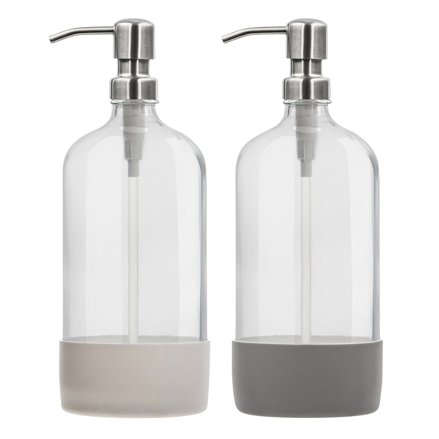 32 oz clear bottles with metal pumps, view 7
