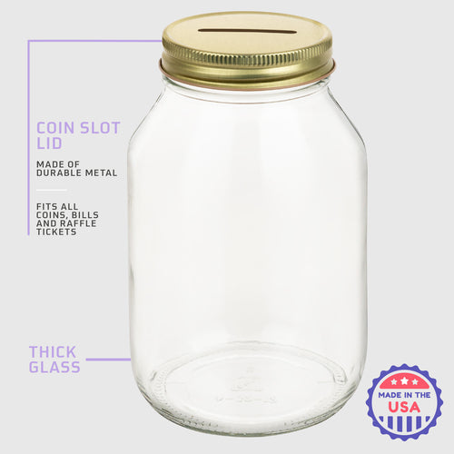 Glass tip jar slotted lid detail