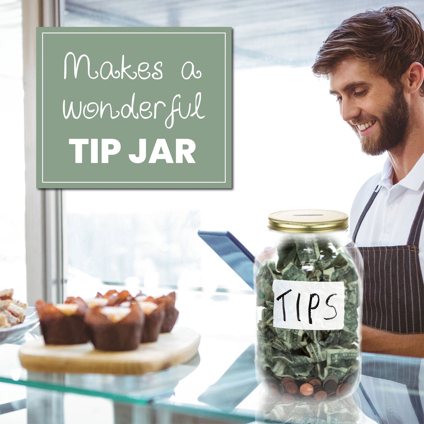 64 oz change jar slotted lid detail