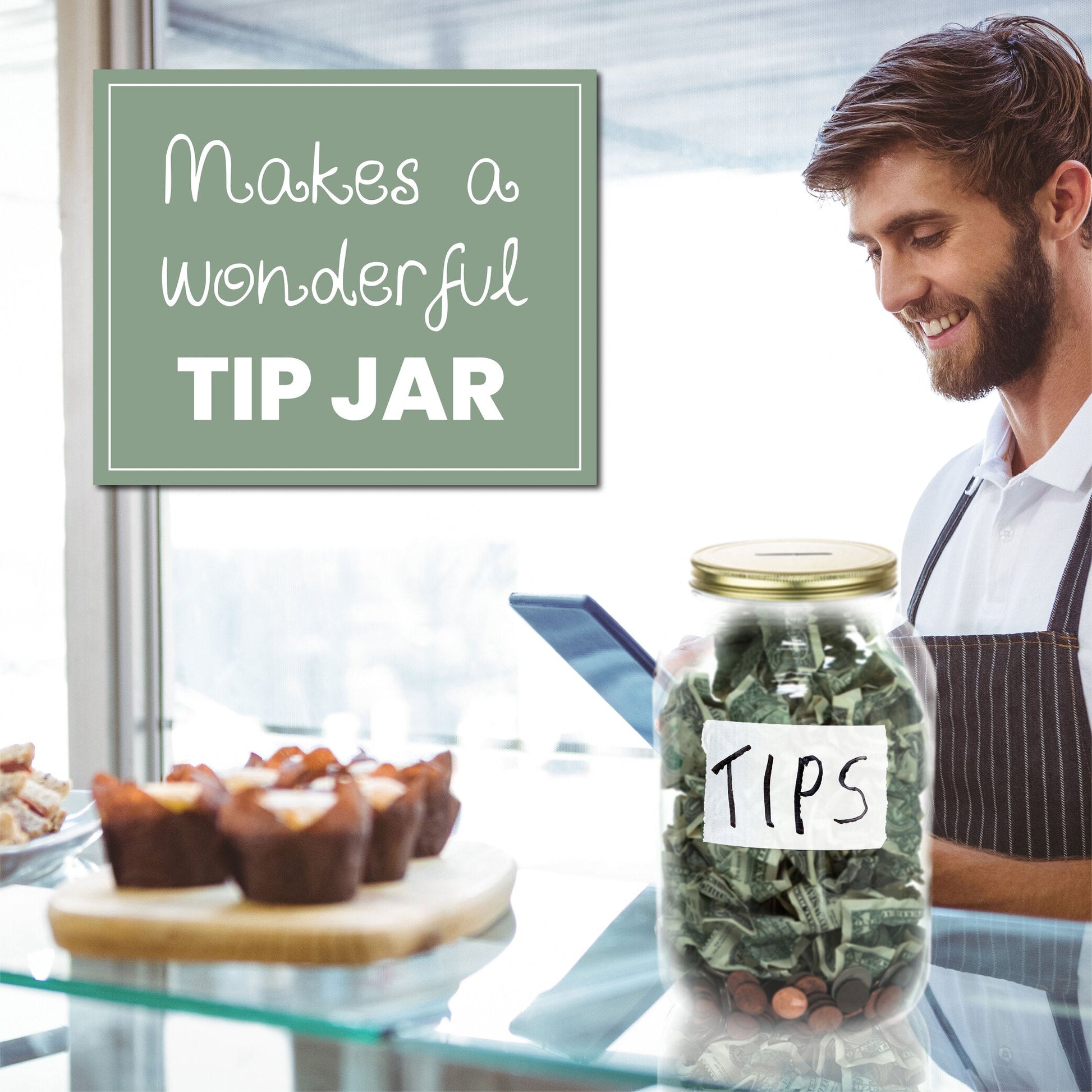 64 oz change jar slotted lid detail