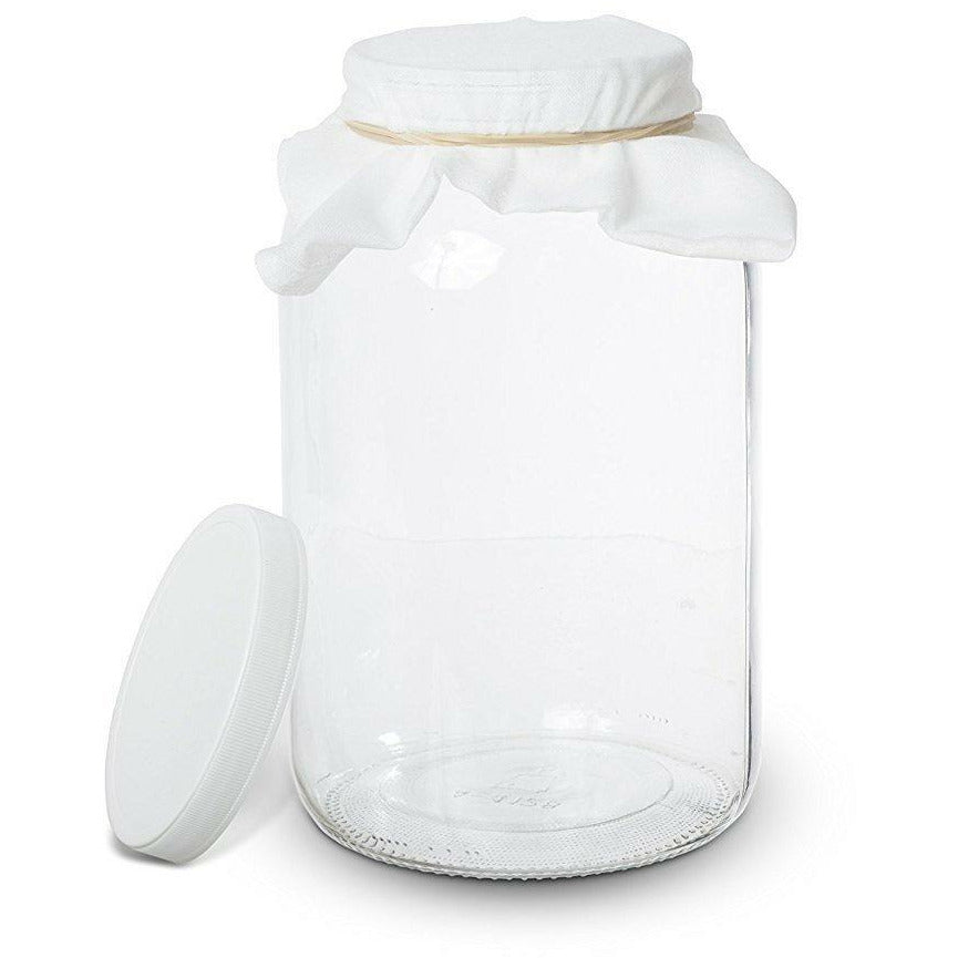 1 gallon glass kombucha brewing jar, wide mouth fermentation vessel