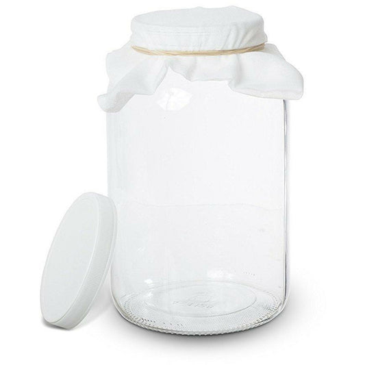 1 gallon glass kombucha brewing jar, wide mouth fermentation vessel