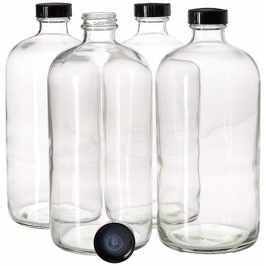 Clear growler bottles with funnel for clean bottling