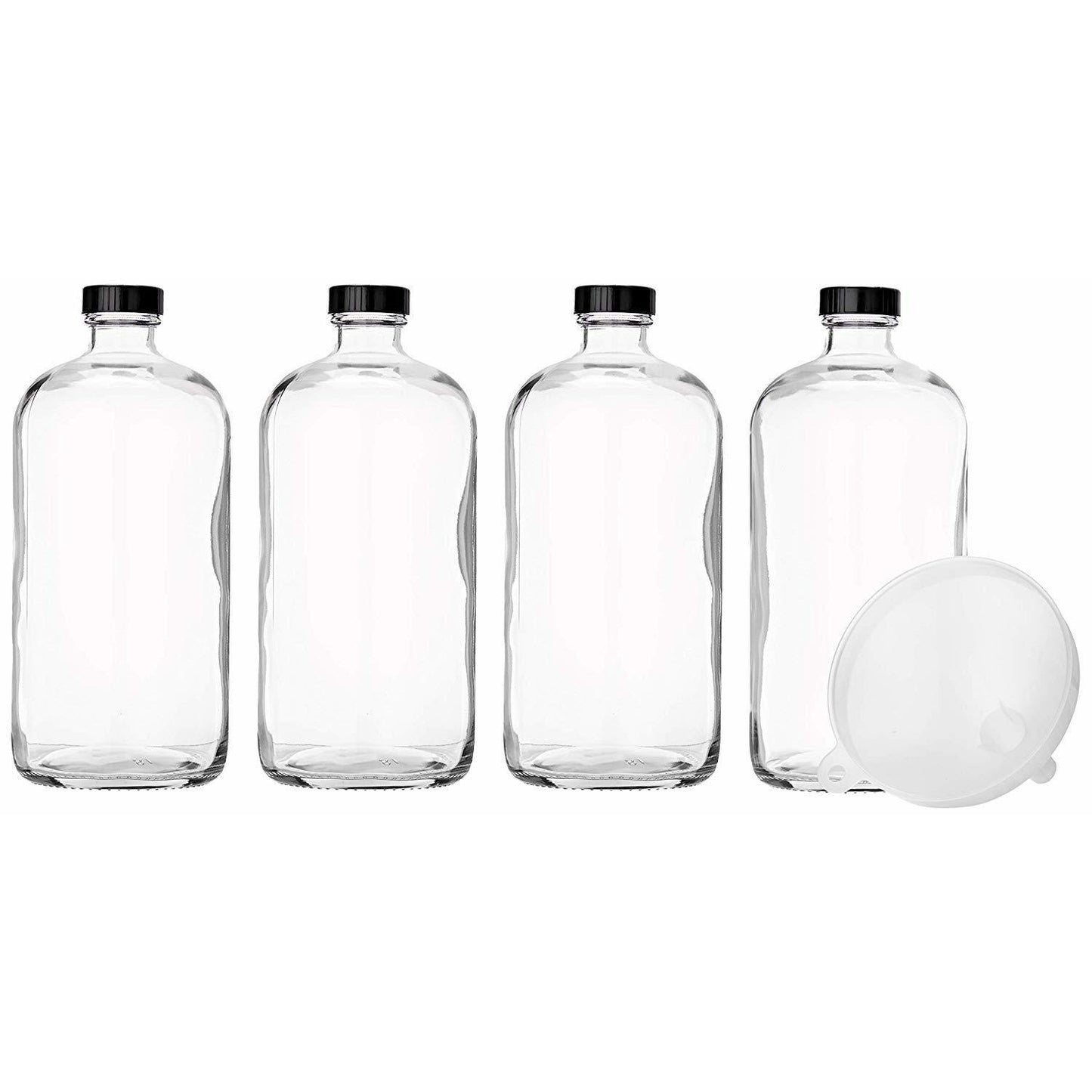 32 oz clear glass growler set with filling funnel